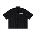Abstrakt Dance Camp Unisex Striped Boxy Button-Up Shirt