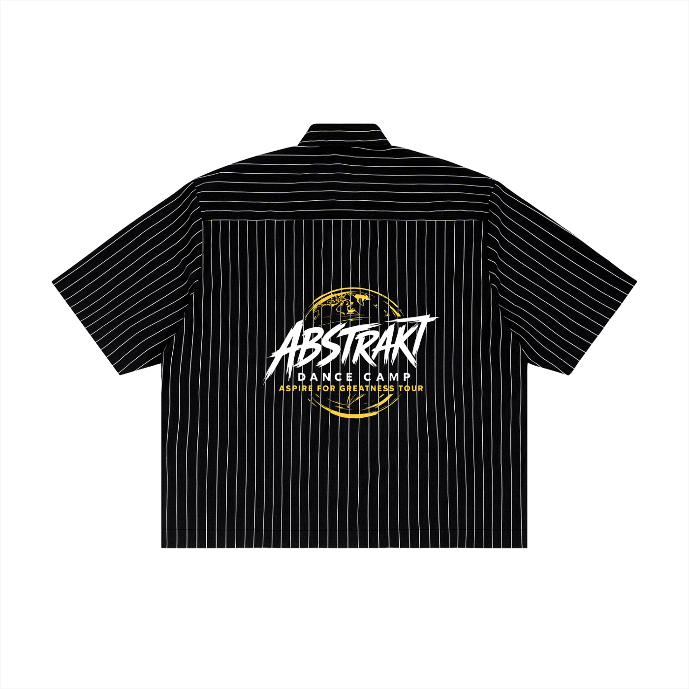 Abstrakt Dance Camp Unisex Striped Boxy Button-Up Shirt